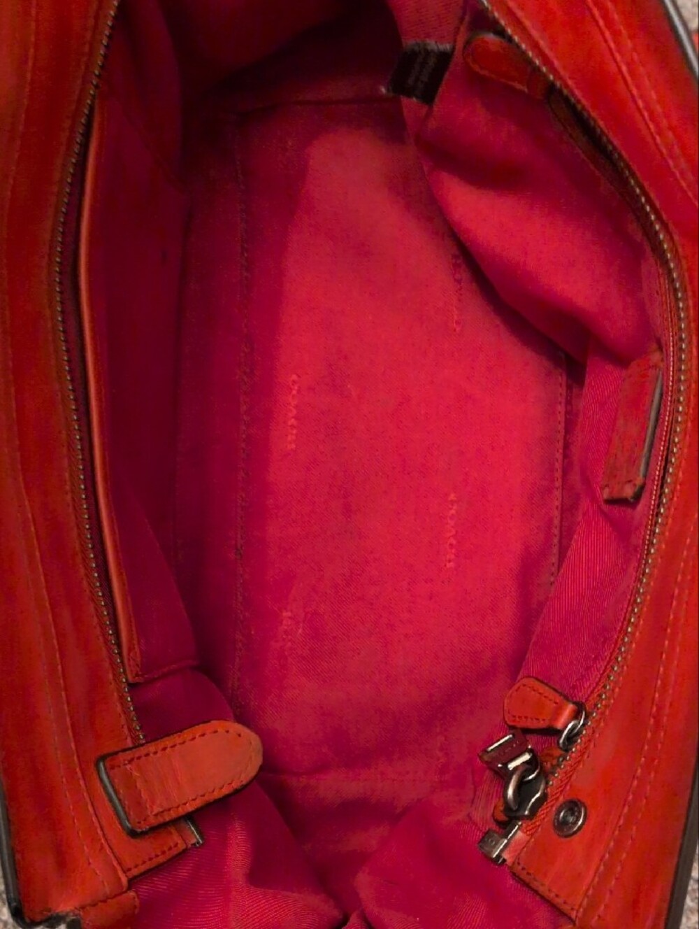 Coach Swagger 27 Pebbled Leather Satchel in Deep Coral L1621-34816 - Picture 13 of 14